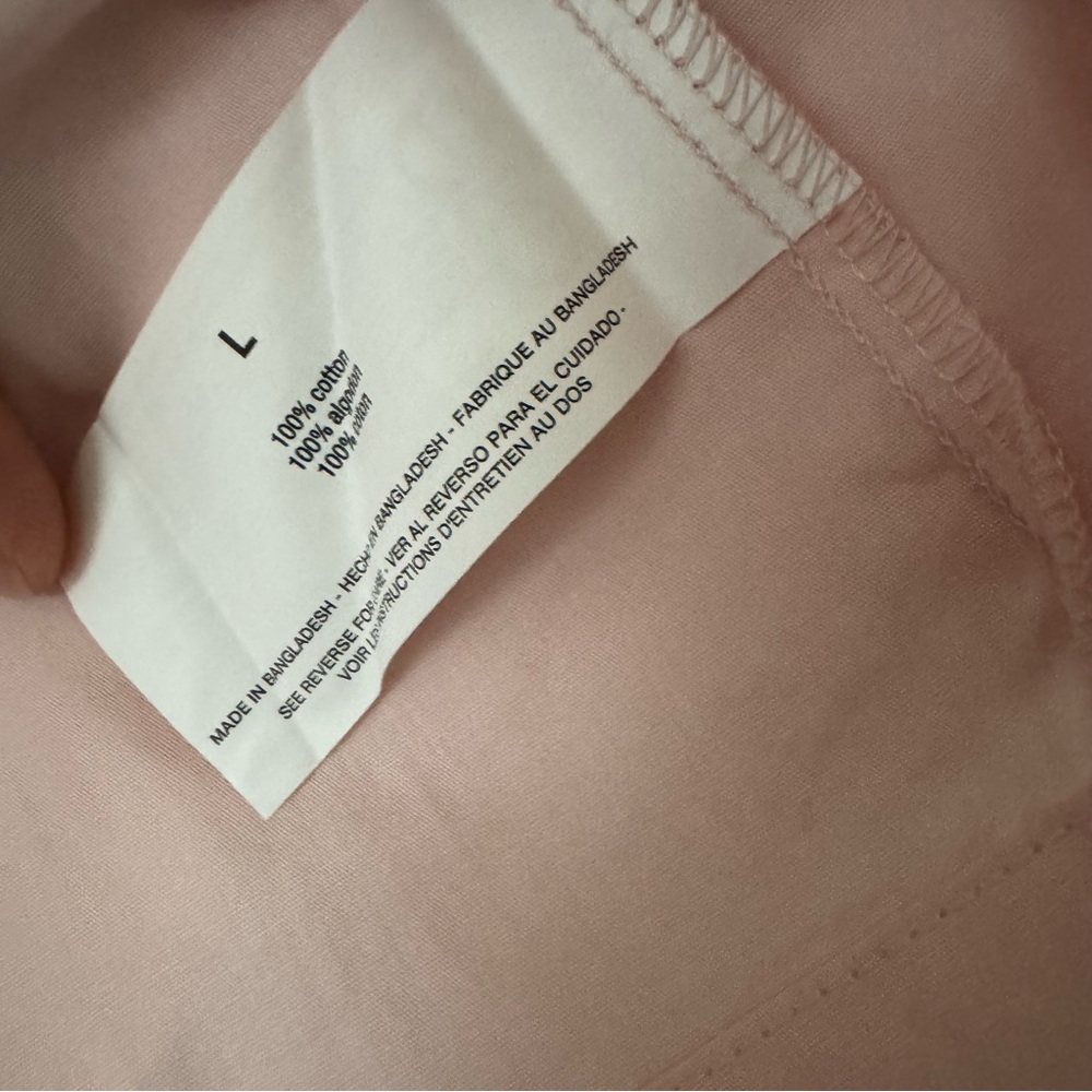 Nine West 100% Cotton Pretty Pink Long Sleeve-Size Large - Picture 3 of 3